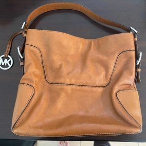 Michael Korrs Brown Leather Shoulder Purse